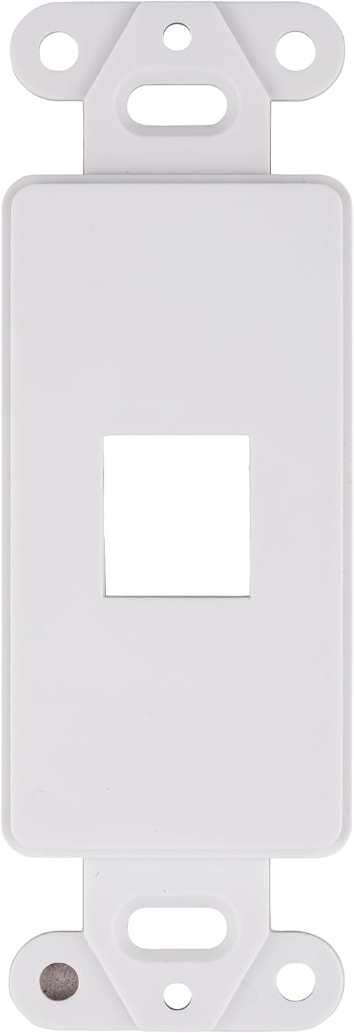 10 Pack Keystone Wall Plate 1 Port, White Decorator Insert Cover for Ethernet, HDMI, Coax, Cat6 Cat5, RJ45, Home & Office Installations