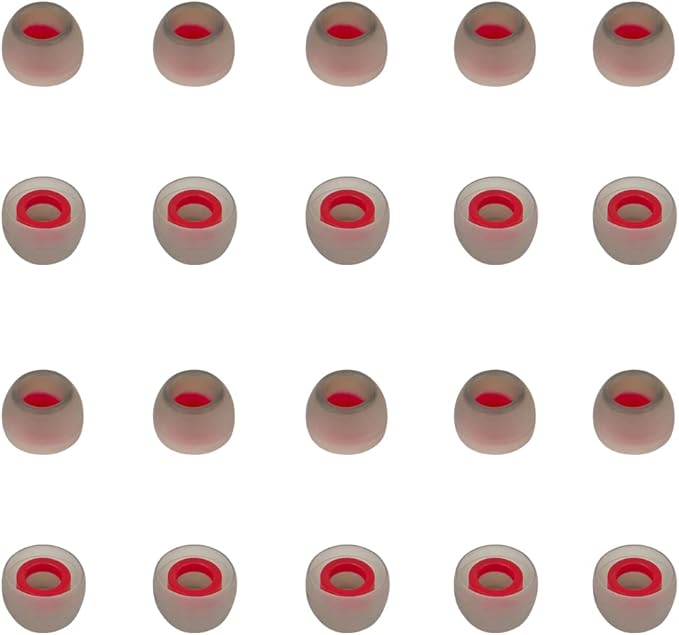 10 Pairs Small Earbud Tips Replacement Ear Tips for in- Ear Headphones Ear Bud Covers Silicone Earbuds Rubber Tips (Clear Red)