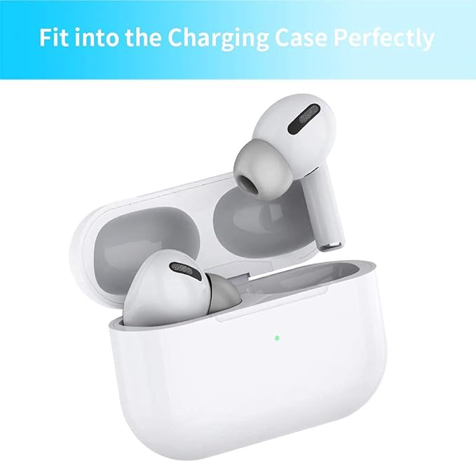 Lanwow Premium Memory Foam Tips for AirPods Pro. No Silicone Eartips Pain. Anti-Slip Eartips. Fit in The Charging Case, 3 Pairs (S/M/L, Grey)