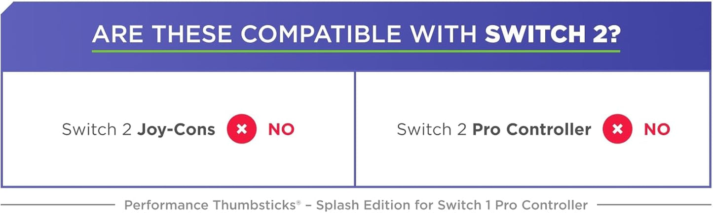 KontrolFreeek Splash for Nintendo Switch Pro Controller | Performance Thumbsticks | Concave | Blue/Red