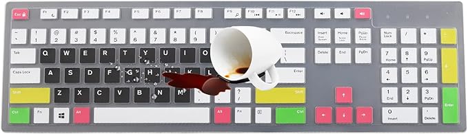 Keyboard Cover Skin for Dell KM636 KB216 KB216t KB216d KB216p Wired & Wireless Keyboard, Dell Optiplex 5250 3050 3240 5460 7450 7050, Dell Inspiron Desktop 24" 27" 5400 5490 7700 7790 3475 3670 3477