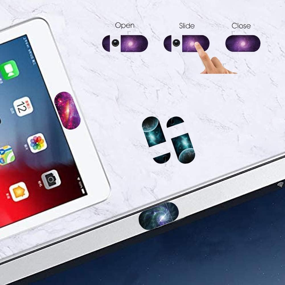 Laptop Camera Cover Slide (5 Pack),Thin Web Camera Cover for Laptop, Desktop, PC, iPad, iMac, Tablet,Protecting Your Privacy Security (Universe)