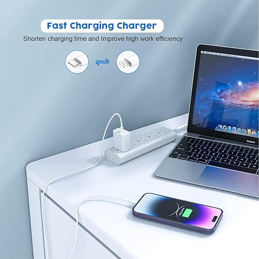 10FT iPhone Charger, iPhone 14 Fast Charging Block, Long 10Feet Fast Apple Charger USB C to Lightning Cable & 3Pack Type C Wall Charger Block for iPhone 14/14 Pro Max/14 Plus/13/13 Mini/12/11/X/XR/SE
