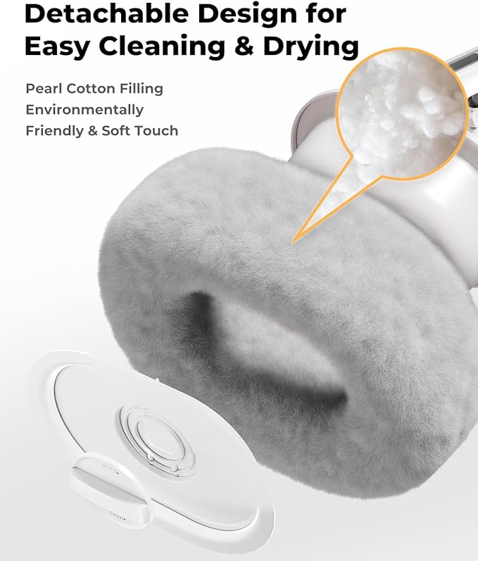 Kindle Pillow Stand – Soft Grey Fuzzy Tablet Holder with Storage Bowl, Hands-Free Lap Stand for Bed, Couch – Compatible with Kindle, iPad, Phones & E-Readers (Gray)