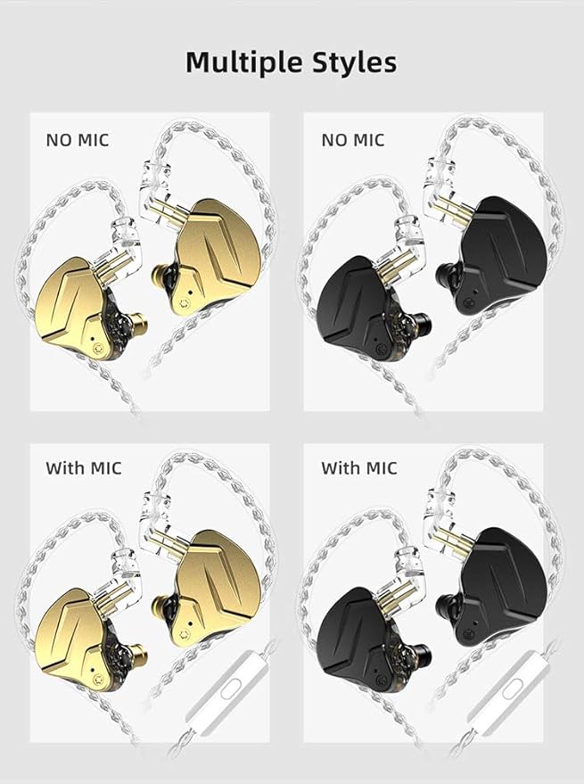 KZ ZSN Pro X in Ear Monitor Earphone 1BA 1DD Hybrid Dynamic Dual Driver IEM Wired Earbuds HiFi Sport Gaming Headphones Compatibility for Phone Computer Tablet