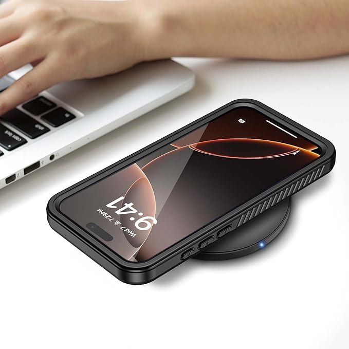 Lanhiem for iPhone 16 Pro Max Case, IP68 Waterproof Dustproof Shockproof Cases with Built-in Screen Protector, Full Body Heavy Duty Rugged Phone Cover for iPhone 16 Pro Max - 6.9 inch (Black/Clear)