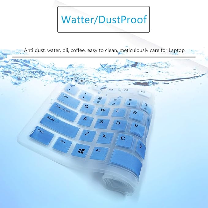 Keyboard Cover Skin for Dell KM636 KB216 KB216t KB216d KB216p Wired & Wireless Keyboard, Dell Optiplex 5250 3050 3240 5460 7450 7050, Dell Inspiron Desktop 24" 27" 5400 5490 7700 7790 3475 3670 3477