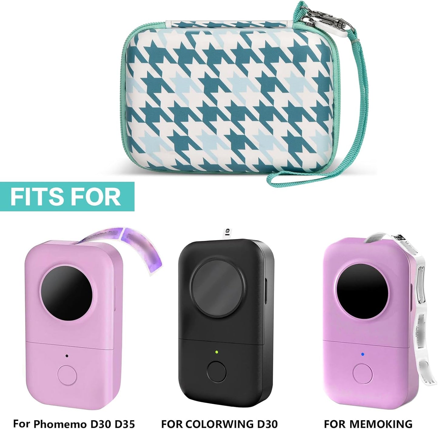 Labels Printer Case Compatible with COLORWING D30 Bluetooth Wireless Portable Labeling Printer Also for Phomemo D30 D35 for Memoking Mini Thermal Printing Sticker Storage Holder