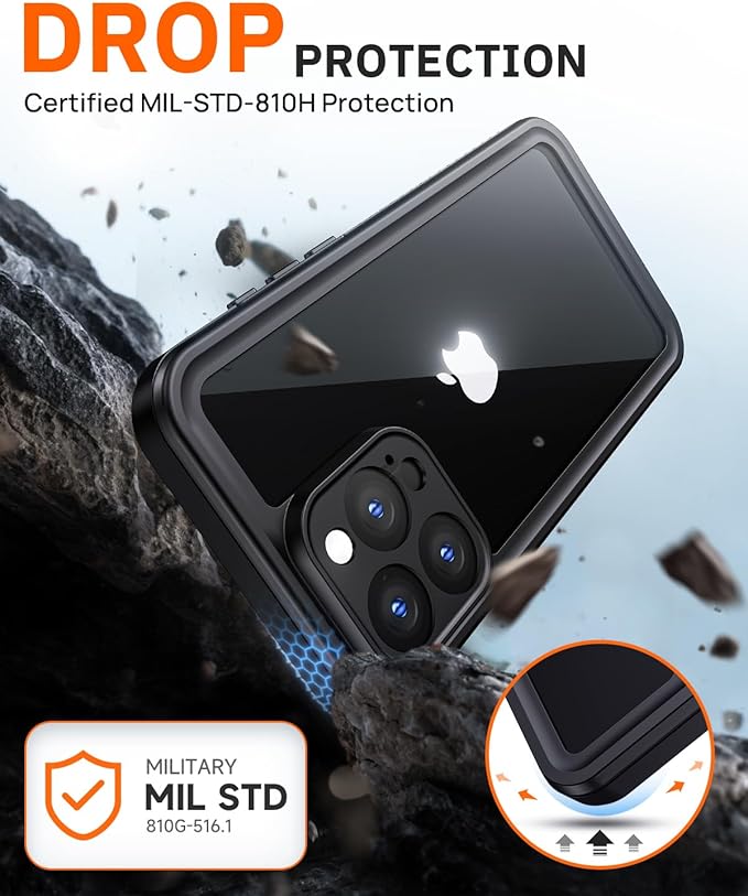 Lanhiem for iPhone 16 Pro Max Privacy Case, Waterproof Dustproof Shockproof Cases for 16 ProMax with Privacy Screen Protector, Full Body Protective Cover for iPhone 16 Pro Max - 6.9 inch (Black)