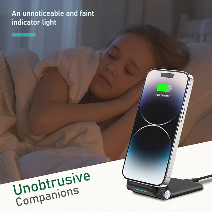 15W Wireless Charger Stand, Foldable Charging Station for Samsung Galaxy S25 S24 S23 S22 S21 S20 Ultra S10 S9 S8 S7 Note10 9 8 7, Desk Stand Up Phone Charger iPhone 16 15 14 13 12 Pro Max