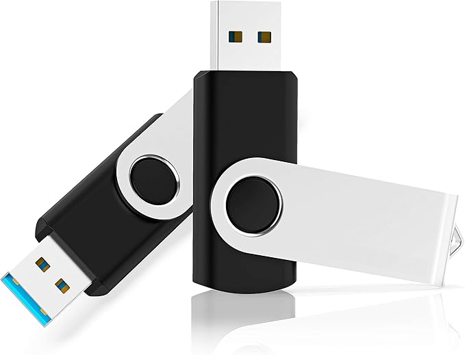 KOOTION 10PCS 2GB USB Flash Drives USB 2.0 Flash Drives Memory Stick Fold Storage Thumb Drive Pen Swivel Design Black