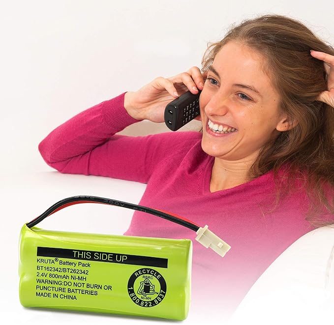Kruta BT166342 BT266342 Battery 2.4V 800mah Replacement Battery Pack Compatible with for BT183342 BT283342 BT162342 BT262342 VTech CS6114 CS6419 CS6719 at&T EL52300 CL80111 Cordless Phone (Pack 4)