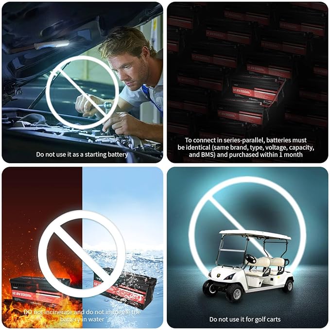 12V 200Ah LiFePO4 Lithium Battery,200A BMS,Max.2560W Load Power,15000+ Deep Cycles,10-Year Lifespan, Ideal for RV, Solar Energy Storage,Trolling Motor and Off-Grid Camping