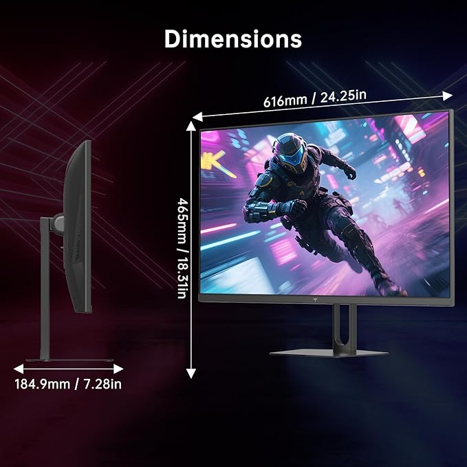 KTC 27 Inch Gaming Monitor - 2K QHD 2560 x 1440 Monitor, Up to 210Hz & 1ms, Bulit-in Speakers, Adaptive Sync, HDR400, 131% sRGB, IPS Monitors Gamer with HDMI 2.0 x 2 & DP1.4 x 2, H27T22C-3