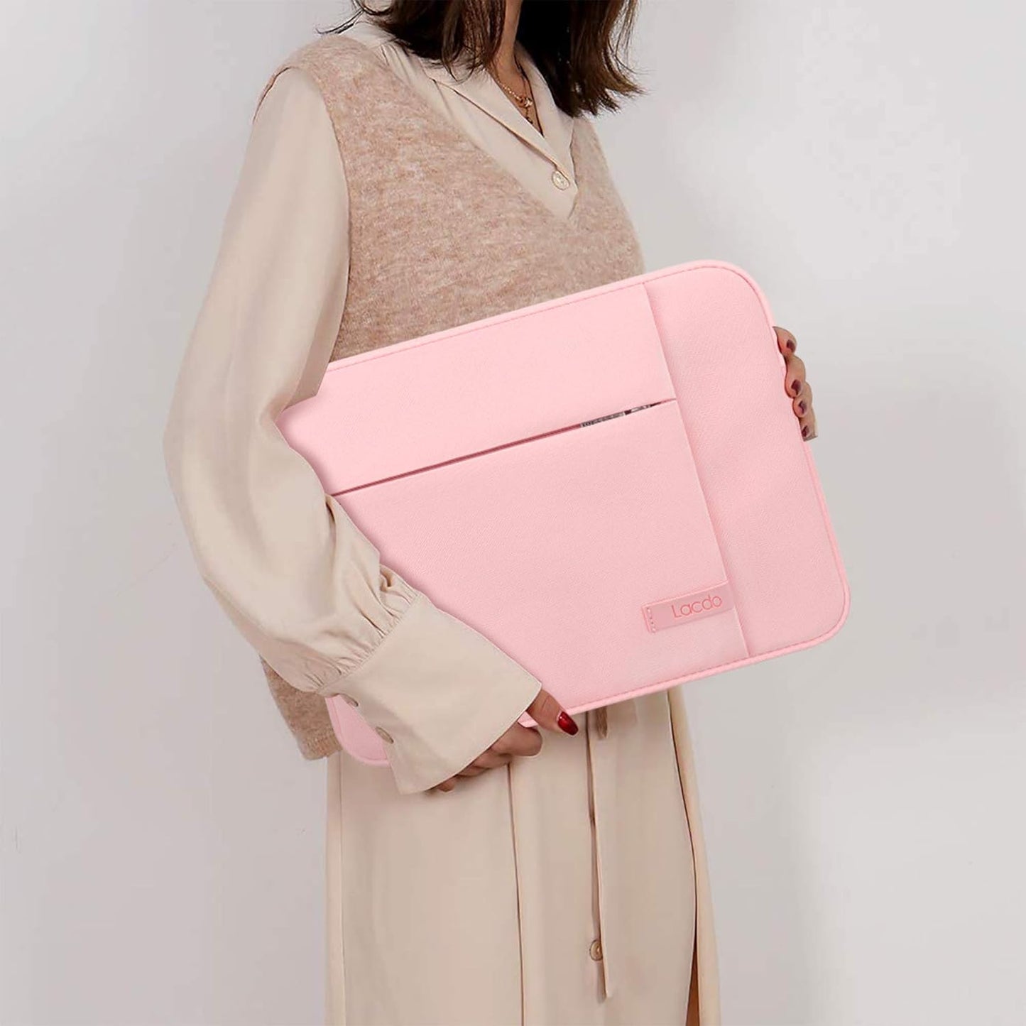 Lacdo Chromebook Case 11 Inch Laptop Sleeve for 11 Inch Acer HP Lenovo Dell Samsung ASUS Chromebook Spin 3 11, 13 inch New Surface Pro 11 Copilot+PC / 10 9 8 X, 11.6" MacBook Air Computer Bag, Pink