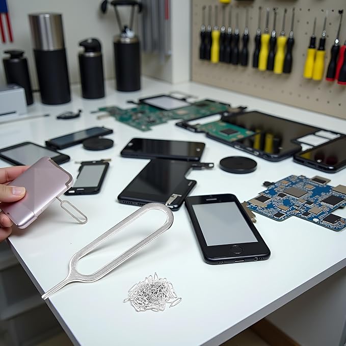 10PCS Sliver SIM Card Removal Openning Tool,Card Tray Eject Pins Needle Opener Ejector Needle Pin Remover for Smart Phones,Sim Card Eject Pin Key Tool, Sliver Maintenance, Upkeep and Repairs