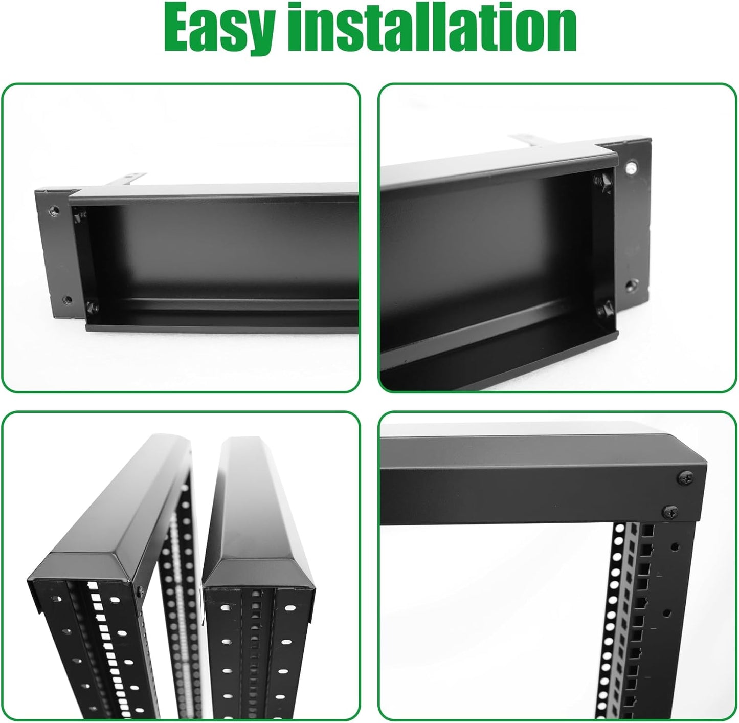15U Server Rack/4-Post 19in Network Rack/Open Frame Rack with Wheels, Heavy-Duty Frame Cabinet/Adjustable Depth 24-22in GLOBALRACK(4POST-800-15U)
