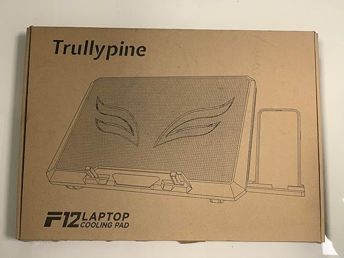 Laptop Cooling Pad with 12 Quiet Fans, Slim Portable for 12-17.3 Inch Laptop Cooler Stand with 5 Height Adjustable, Ergonomic Gaming Cooling Fan Pad with Two USB Ports & Phone Holder (Gear)