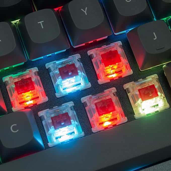 Keychron Q7 Wired Custom Mechanical Keyboard, 70% Layout QMK/VIA Programmable Macro with Hot-swappable Gateron G Pro Red Switch Double Gasket Compatible with Mac Windows Linux (Grey)