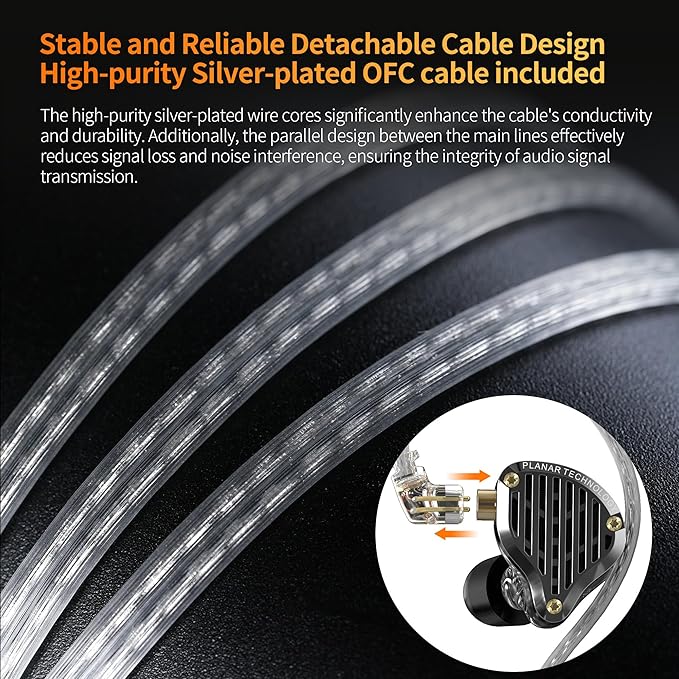 KZ PR3 in Ear Monitors Headphones with 13.2mm Planar Magnetic Driver,HiFi Stereo Sound IEM Earphones with Memory Foam Tips Comfortable&Secure Fit Wired Earbuds for Singers Musicians DJ Stage Gaming