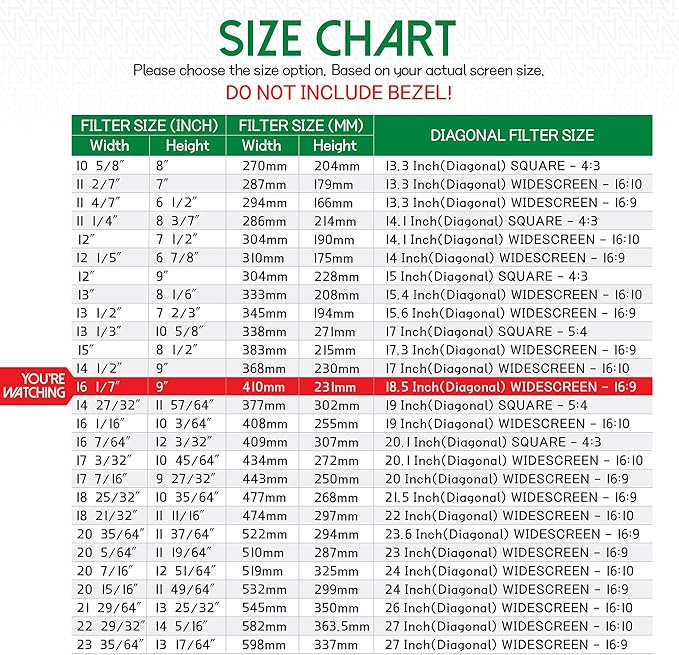 18.5 Inch Laptop Privacy Screen Shield for 16:9 Wide Display - Anti Glare Computer Privacy Screen Cover | Blue Light Blocking Screen Protector | Scratch Resistant UV Filter | Attachment Type