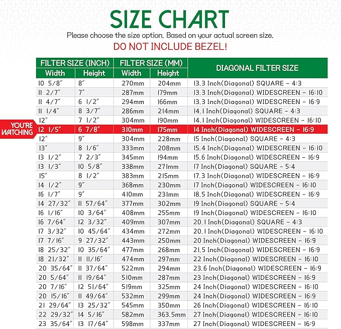 14 Inch Laptop Privacy Screen Shield for 16:9 Wide Display - Anti Glare Computer Privacy Screen Cover | Blue Light Blocking Screen Protector | Scratch Resistant UV Filter | Attachment Type