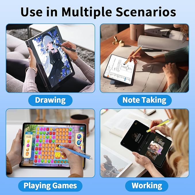 10 Pack Stylus Pen,High Precision and Sensitivity Stylus for Everyday Writing,Stylus Pen for Touchscreen Drawing,Universal Stylus Compatible with All Touch Screens,10 Colors