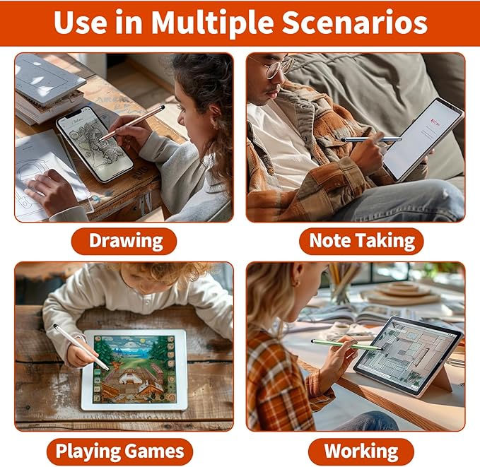 10 PCS Stylus,Stylus Pen for Touchscreen,Stylus 2-in-1 High Sensitivity & Precision Suitable for All Touch Screens of iPhone/ipad/Android Tablets(10 Stylus Pen + 20 Tips)