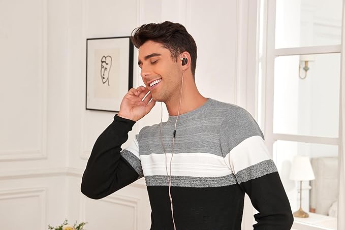 Kinboofi IEM Headphone with Mic, KZ DQS HiFi Dynamic Drivers Earphone Earbuds Bass 2pin 3.5mm Sports Music Game Headphone (Black, with Mic)……