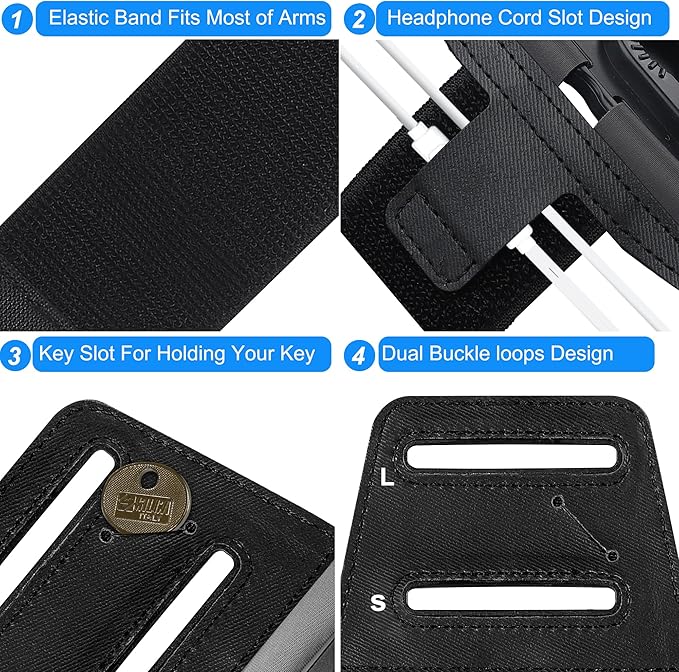 10 Pack Cell Phone Holder Armband - Reflective & Adjustable Wristband Strap Arm Bands Case Compatible with iPhone 16 15 14 13 12 Mini Pro Max Plus Samsung Galaxy Pixel for Workout Exercise Sports