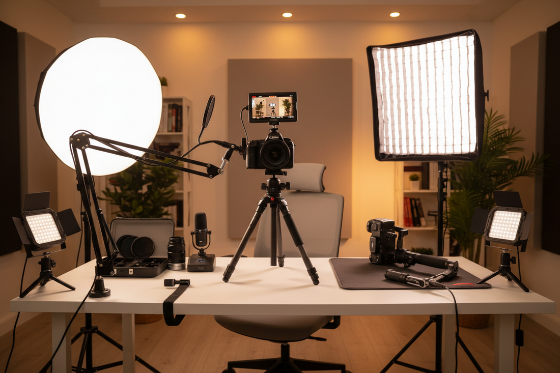 Creative Content Setup – Lighting, Camera Accessories & Microphones for Professional Results