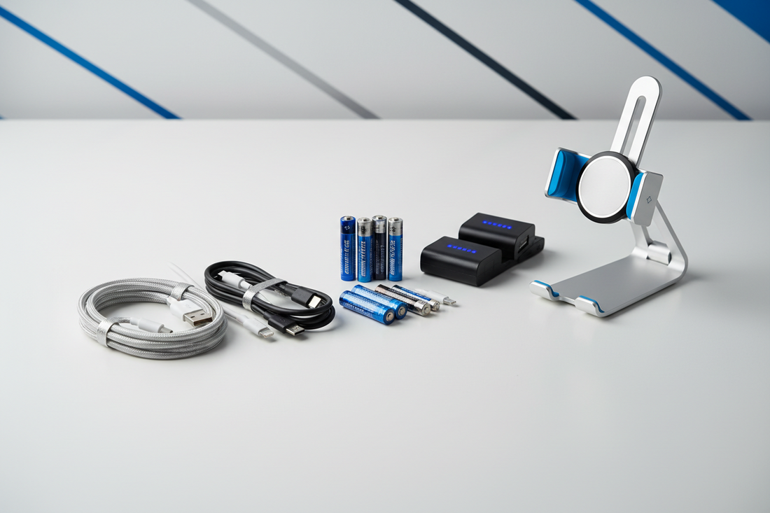 Power and Connectivity Essentials – Batteries, Cables & Phone Mounts for Everyday Convenience