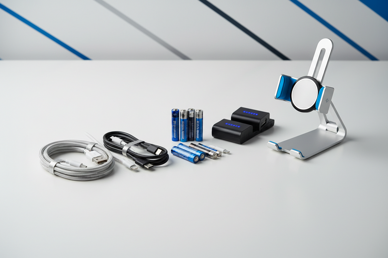 Power and Connectivity Essentials – Batteries, Cables & Phone Mounts for Everyday Convenience