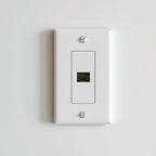 1 Port Keystone Wall Plate, Single Gang White Jack Insert for Ethernet, Coax, HDMI – Standard Size WallPlate Cover for Home & Office (10 Pack)