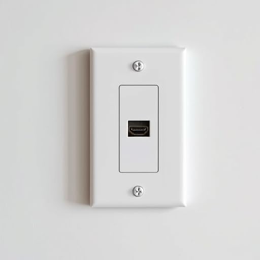 1 Port Keystone Wall Plate, Single Gang White Jack Insert for Ethernet, Coax, HDMI – Standard Size WallPlate Cover for Home & Office (10 Pack)