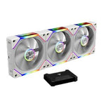 GAMDIAS Aeolus P2-1203U 120mm ARGB PWM Fan(3 Fan Pack w/USB Hub), Include Reverse Fan Blade x3, ARGB Sync Ready, Easy Installation & Cabless Daisy-Chain Design, Silent Operation, Up to 2400RPM, White