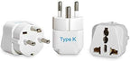 Ceptics Denmark Travel Plug Adapter (Type K) - 3 Pack (Does Not Convert Voltage) (GP-20-3PK) [Grounded & Universal]