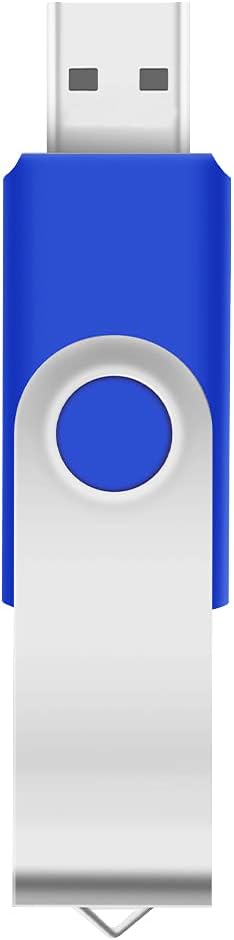 100Pack of 16GB Bulk Flash Drives EASTBULL Flash Drives Pack USB 2.0 Thumb Drives Bulk Swivel USB Drives Bulk with Strings (16GB-Blue)