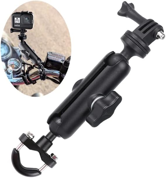 360° Rotating Sports Camera Bracket,Motorcycle Mount for Go Pro Hero10/9/8/max/7/6/5/4 Action Camera Moto Bike Handlebar Mount,U-Shaped Handlebar Bracket (U- Handlebars)