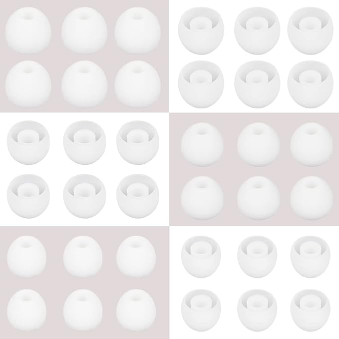 18 Pairs Silicone Ear Tips Replacement Earbud Tips for in- Ear Headphones Ear Covers (Inner Hole from 3.8mm-5.5mm Earphones) Earbud Replacement Tips Ear Bud Rubber Tips S M L