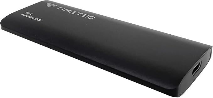 Timetec 2TB Portable External SSD USB3.2 Gen2 Type C Up to 550MB/s Ultra-Light Aluminum Mini External Solid State Drive with USB C to A Cable/USB A to C Adapter for Desktops/Laptop/Mac/Mobile - Black
