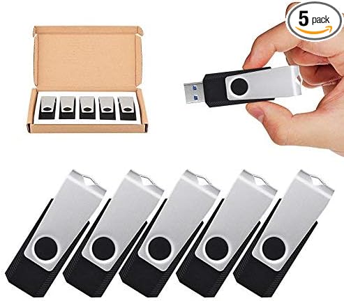 TOPESEL USB Flash Drive 5 Pack 32GB USB 3.0 Memory Stick Thumb Drives (32GB, 5PCS, Black)