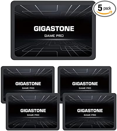 Gigastone SATA SSD 256GB (5-Pack) 2.5 inch SSD 510MB/s Upgrade Laptop PC Memory and Storage PS4 HDD Replacement 2.5" Internal Solid State Hard Drives SATA III SLC Cache 3D NAND Game Pro Performance