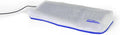 Keyboard Dust Cover, Covers Standard Size PC Keyboards, Silky Smooth Antistatic Vinyl, Translucent Coconut Cream Color with Blue Trim, Larger, (18W x2H x7D)