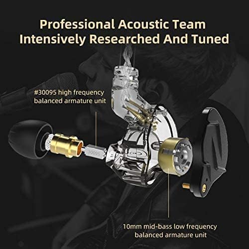 KZ ZSN PRO X Wired Earbuds, in-Ear Monitor Headphones with Dual Driver-Clear Sound and Ergonomic Custom-Fit Earpieces (S/M/L),Gaming Earbuds,3.5mm Jack for Phones Computer Laptops (Black Without Mic)