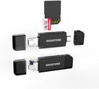 GIGASTONE SD Card Reader 2-Pack, 5-in-1 USB-A/USB-C Card Reader, Dual Slot for SD/Micro SD/SDHC/SDXC, Compatible with Laptop, PC, iPhone16/15, MacBook Pro/Air, iPad Pro, Android