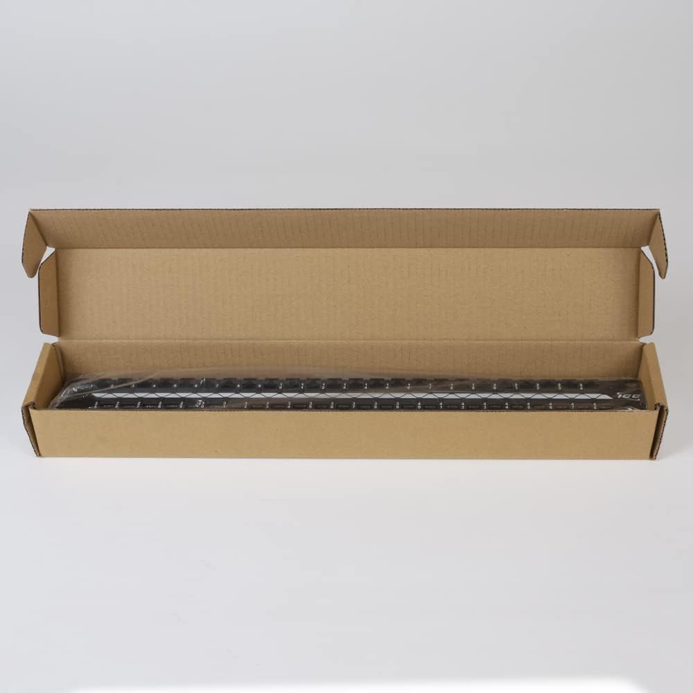 ICC CAT5e Feed-Through Patch Panel, 48 Port, 1U Rackmount, RJ45 Ethernet Patch Panel, No Punch Down, PoE++ and TAA Compliant, Black