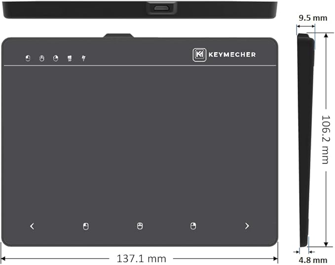 Keymecher Mano 603 Wired Precision Trackpad, Slim, Multi-Gesture USB Touchpad Mouse for Computers, Notebooks, PCs, Laptops - Windows 7/10/11 Compatible