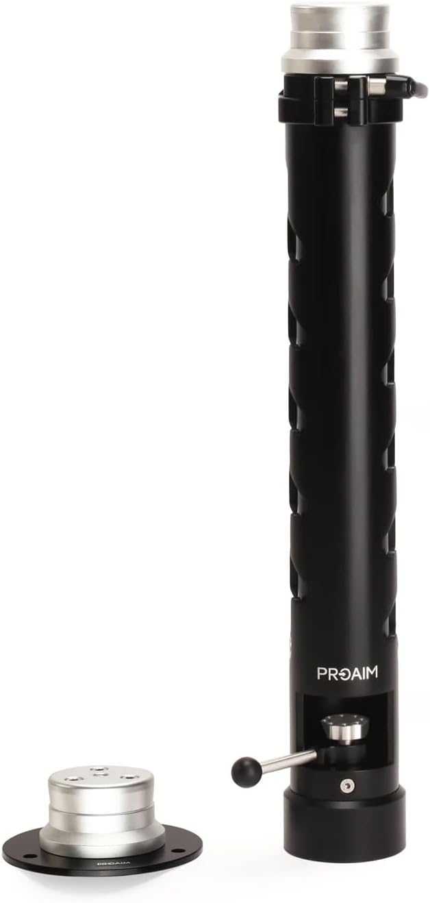 PROAIM Telescopic 27"- 42" Bazooka with Euro/Elemac Mount & Quick Lock Lever. for Camera Dolly/Slider/Jib/Crane Setup. Payload up to 200kg / 441lb. (BZ-286-00)