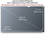 23.6 inch Computer Privacy Screen (16:9) - Black Security Shield - Desktop Monitor Protector - UV & Blue Light Filter by Akamai (23.6 inch Diagonally Measured, Black)